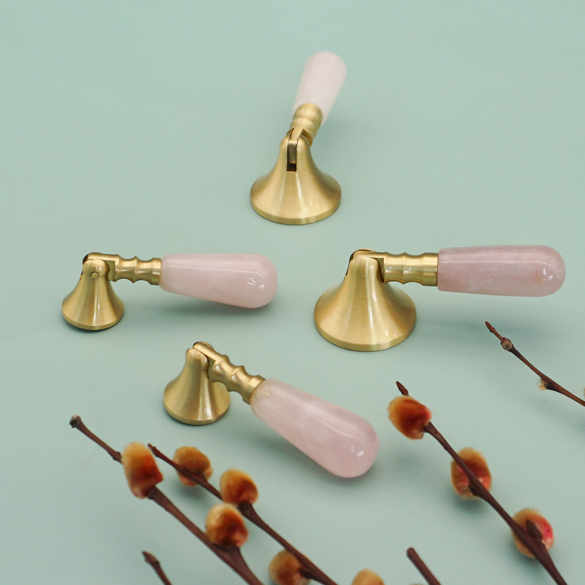 Roze kristal + messing deurkno - Furniture Hardware Drop Pulls recensie en prijs